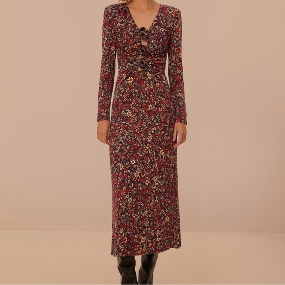 FARM Rio Dresses & Skirts - #17 NWT FARM Rio Purple Chelsea Garden Flowers Knot Maxi Dress